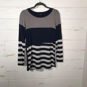 White birch striped long sleeved shirt